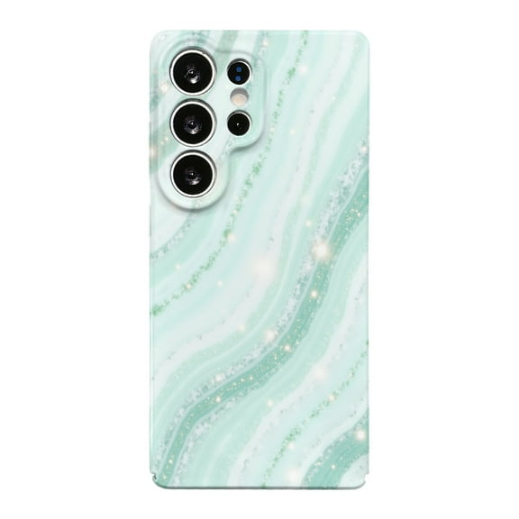 SKLYDDI Multicolor Serene Minimalist for Galaxy S25 Ultra Case - Wavy Lines, Sparkles, TPU Flexible, Aesthetic Cute