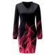 thumbnail image 5 of Vestido de verano para mujer, playa, mujer, manga larga, cuello en V, cintura informal, vestido de camiseta. Fridja NMB3744, 5 of 5