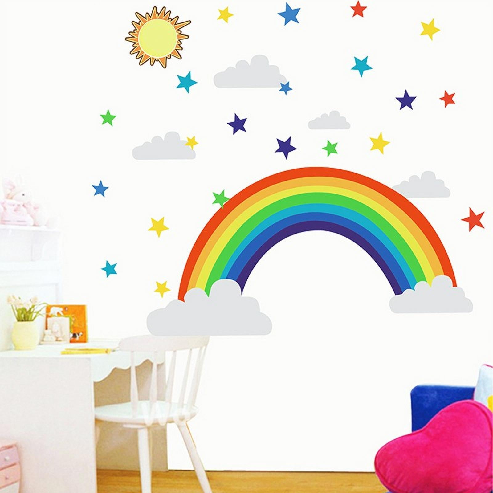 Wall Sticker Rainbow Star Kindergarten Room Decoration Self ...