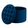 thumbnail image 2 of TOV Furniture Queen Navy Velvet Storage Ottoman, 2 of 5