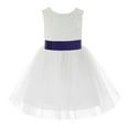 thumbnail image 2 of Ekidsbridal Girl Baptism Flower Girl Dress - Knee Length White Lace V-Back Dress with Tiebow 206T-A (Size: S-10), 2 of 3