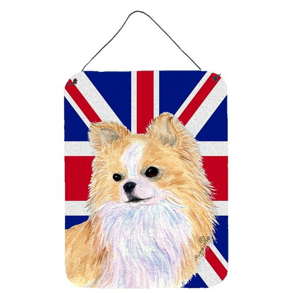 Carolines Treasures SS4915DS1216 Chihuahua with English Union Jack British Flag Wall or Door Hanging Prints 12WX16H