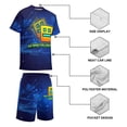 thumbnail image 3 of Boys Geometry Dash Geometry Dash Geometry Dash Short Sleeve Mesh T-Shirt And Shorts Outfit Set Summer Clothes Set for Kids, 3 of 7