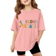 thumbnail image 3 of Miaoju Girls Tops Size 7 Crew Neck Letter Print Short Sleeve Tee for Toddler Funny Gentleman Tops Girls Summer Tops T-Shirts, 3 of 6