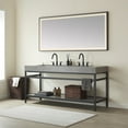 thumbnail image 4 of Vinnova Lleida 72" Single Sink Bathroom Vanity Matte Black Support Gray Top and Mirror, 4 of 5