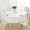 thumbnail image 6 of Romanstile Round Tablecloth 60inch White Polyester Table Cloths Wrinkle Resistant Washable Fabric Table Cover for Wedding Party Restaurant Buffet Table, 6 of 8