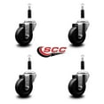 thumbnail image 2 of 3.5 Inch Soft Rubber Wheel Swivel 7/8 Inch Expanding Stem Caster Set SCC, 2 of 2