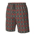 thumbnail image 4 of Logiee Red And Orange On Blue Teal Print Mens Swim Trunks Quick Dry Board Shorts,Breathable Hawaii Beach Shorts Swimwear Bathing Suits-Medium, 4 of 6