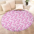 thumbnail image 4 of Pink Ribbon Breast Cancer Pattern Round Blanket,Comfortable Soft Flannel Throw Blanket,All Season,Warm Lightweight Blankets for Sofa Bed Couch Living Room Chair 60"x60", 4 of 5