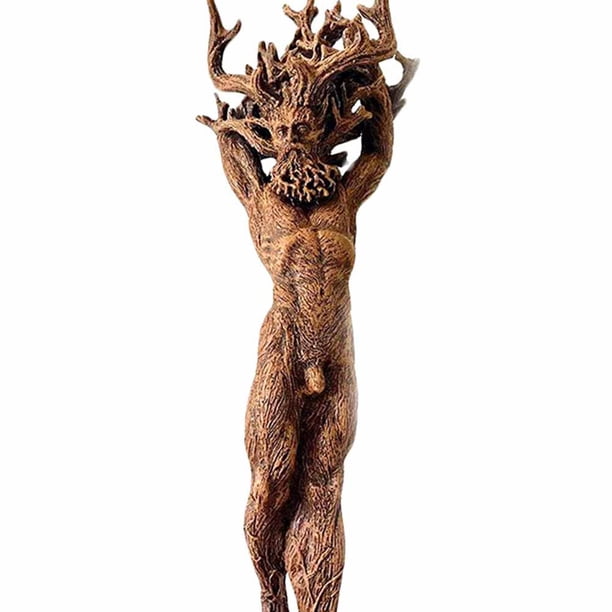 Diosa del bosque Estatua Resina Artesanía Árbol Dios Escultura Jardín Balcón (A)
