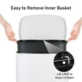 thumbnail image 6 of Pirecart Kitchen Trash Can, 13.2 gal +1.3 gal Rectangular Step Garbage Can Stainless Steel, White, 6 of 9