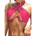 thumbnail image 1 of Inevnen Cute Underwire Cutout Halter Bikini Swimsuit  Women Criss Cross Bathing 1 Piece, 1 of 4
