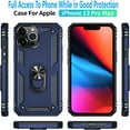 thumbnail image 2 of iPhone 13 Pro Max Case, With [Tempered Glass Screen Protector], STARSHOP Drop Protection Ring Kickstand Cover- Ink Blue, 2 of 6