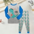 thumbnail image 2 of Toddler Baby Boy Outfit Sets Fall Winter Clothes 2T 3T 4T 5T 6T 7T 2PCS Long Sleeve Round Neck Dinosaur 3D Printed T Shirts Tops Pants Outfits Clothes Set Kaprioy Pajamas Sleepwear, 2 of 7