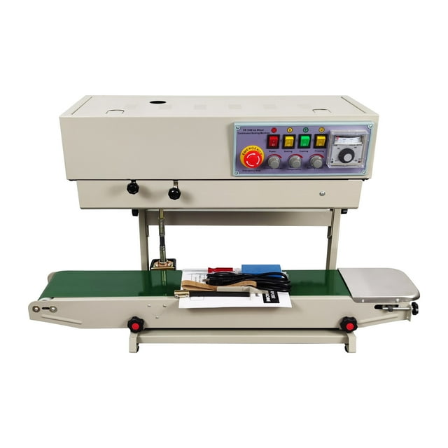 INTBUYING FRD-1000II Continuous Bag Sealer Automatic Vertical Plastic PVC Bag Sealing Machine Band Sealer with Vertical Frame 110V