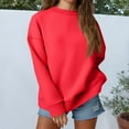 thumbnail image 3 of Mohiass Fall Sweatshirts for Women Oversized Crewneck Fleece Pullover Long Sleeve Comfy 2025 Winter Fashion Tops Red XL, 3 of 5
