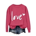 thumbnail image 2 of Itsame Women Long Sleeve T-Shirts Valentine's Sweatshirt Loose Crew Neck Tops Hot Pink Size L, 2 of 5
