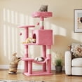 thumbnail image 4 of EDX Torre Cat Tree de 44" para Gatos de Interior, Torre de Escalada Duradera de Varios Niveles, Casa para Mascotas con Rascador de Sisal Natural, Condominio Acogedor, Plataforma Extendida, Juguete para Gatitos y Hamaca, Rosa, 4 of 7