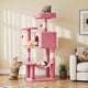 thumbnail image 4 of EDX Torre Cat Tree de 44" para Gatos de Interior, Torre de Escalada Duradera de Varios Niveles, Casa para Mascotas con Rascador de Sisal Natural, Condominio Acogedor, Plataforma Extendida, Juguete para Gatitos y Hamaca, Rosa, 4 of 7