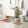 thumbnail image 6 of Yayeee Bath Rug for Bathroom Floor Non Slip Contour Fluffy Soft Absorbent Mat, 20"x24", Green Colorful Circles, 6 of 7