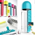 thumbnail image 2 of Botella organizadora de pastillas de plástico de 600 ml, portátil, para viajes y bebidas., 2 of 4