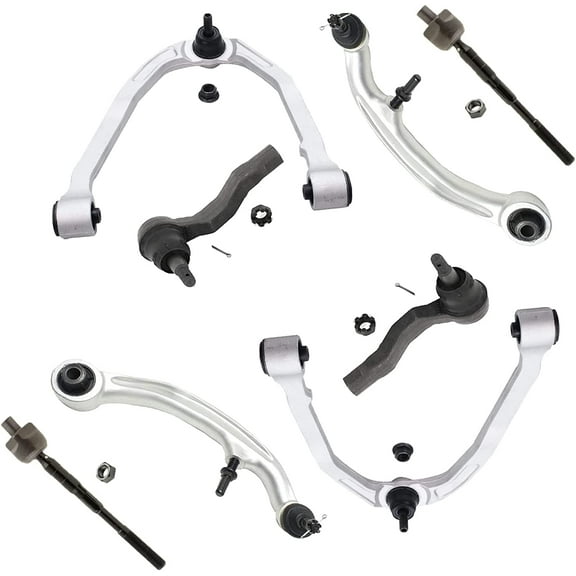 Detroit Axle - Front Upper & Lower Control Arms Inner Outer Tie Rods Replacement for 2003-2007 Infiniti G35 Coupe RWD - [2003-2009 Nissan 350Z]
