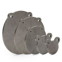 Ash & Ember Set of 5, 3/8" Thick AR500 Steel Plate Gong Shooting Targets, Laser-Cut Raw Steel 3" 4" 6" 8" 10" dia. Swing Paddles, Gong Shooting Target with Instant Feedback, DIY Target Tree Accessory