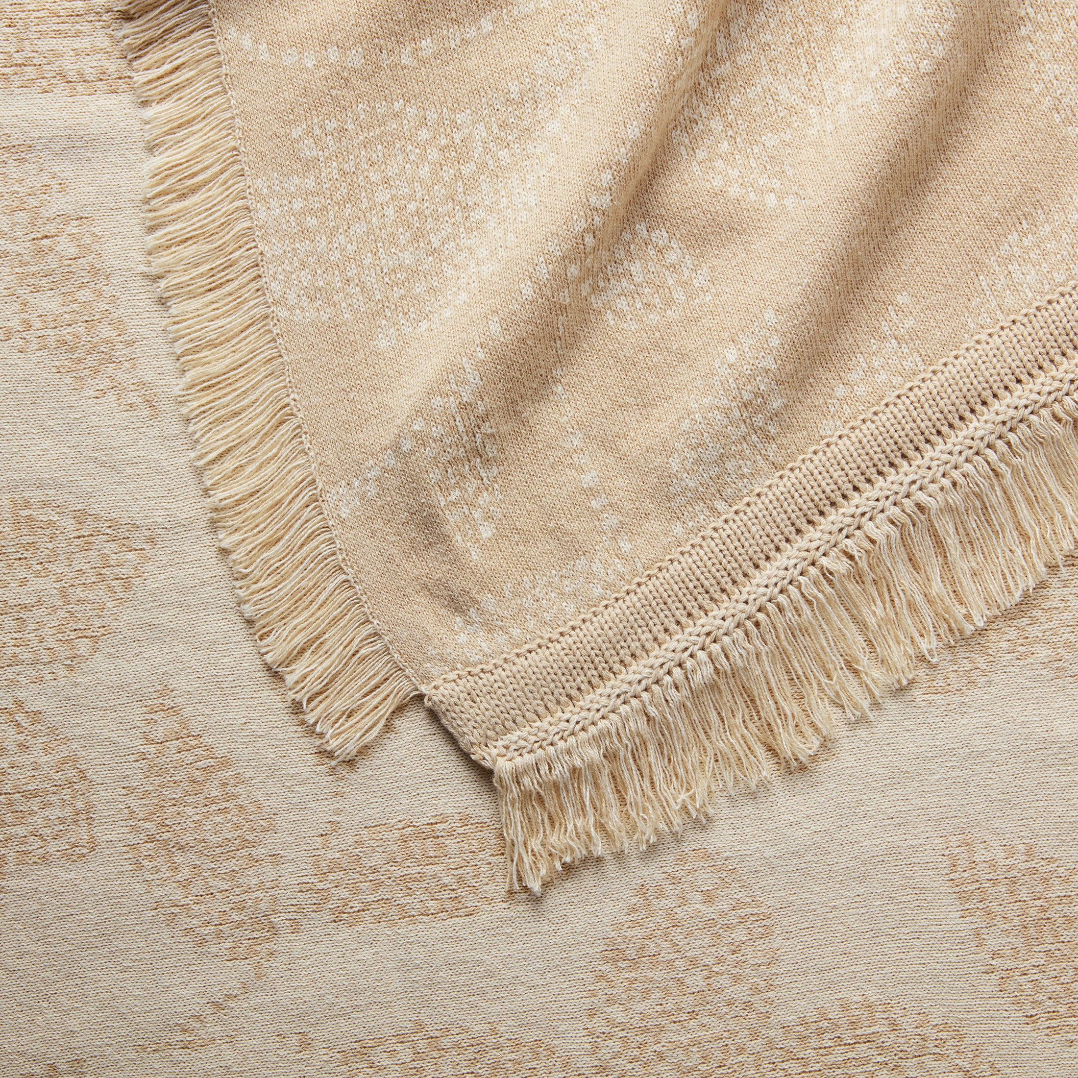 Mainstays Rustic Designs Vanilla Dream Dot Botanical Cotton Blend Jacquard Knit Tapestry Throw, 50" x 60"  (图4)