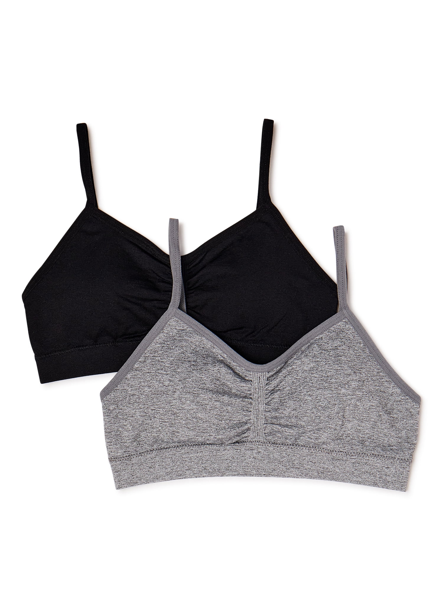 Wonder Nation Girls' Ruched Bra, 2 Pack