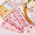 thumbnail image 4 of 8 pegatinas para vasos de cristal, 8 estilos, rosas, UV, DTF, transparentes, de plástico, con forma de corazón, flor, floral, cuadradas, con huella de cactus arcoíris, impermeables., 4 of 9