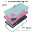 thumbnail image 4 of Allytech Galaxy A32 5G Phone Case, Hybrid TPU PC Military Grade Shockproof Protection Slim Scratch Resistant Bumper Defender Case Cover for Samsung Galaxy A32 5G 6.5-Inch - Celadon+Pink, 4 of 4