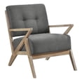 thumbnail image 1 of Pemberly Row Fauteuil d'Appoint Rembourré en Tissu de Style Mi-Siècle, Gris Foncé, 1 of 8
