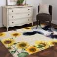 thumbnail image 4 of Cow Sunflowers Area Rug 4'x6', Country Vintage Animals Floral Leaves Washable Non-Slip Rugs, Low Pile Large Carpet for Living Room Bedroom Dining Room Kitchen Office Indoor Mat, 4 of 9