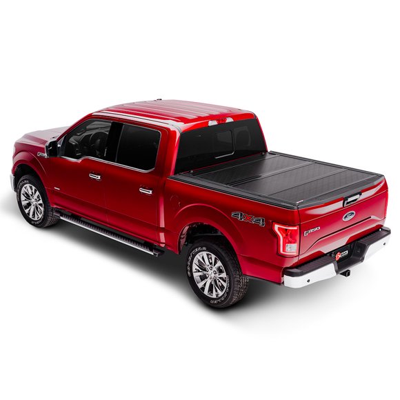 BAK Industries Tonneau Cover 226342 BAKFlip G2; Hard Folding; Low Profile; 2 Folds/3 Panels; Gloss Black; Aluminum; Key-Lock; Can Be Used With BAK Tool Box
