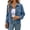 Blue, variant on Women Casual Cropped Corduroy Shackets Button Down Jackets Tops Fall Trendy Long Sleeve Shirts Apricot M