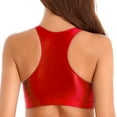 thumbnail image 4 of ZDHoor Womens Glossy Yoga Tops Shiny Racer Back Sports Gym Swimming Crop Tank Tops Red M, 4 of 7