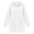 thumbnail image 6 of Hxshgdsn Women's Sweatshirt Dress With Pockets, Hooded Pullover Tunic Dress, Solid Color Casual Comfortable Outfit（White/XL), 6 of 6
