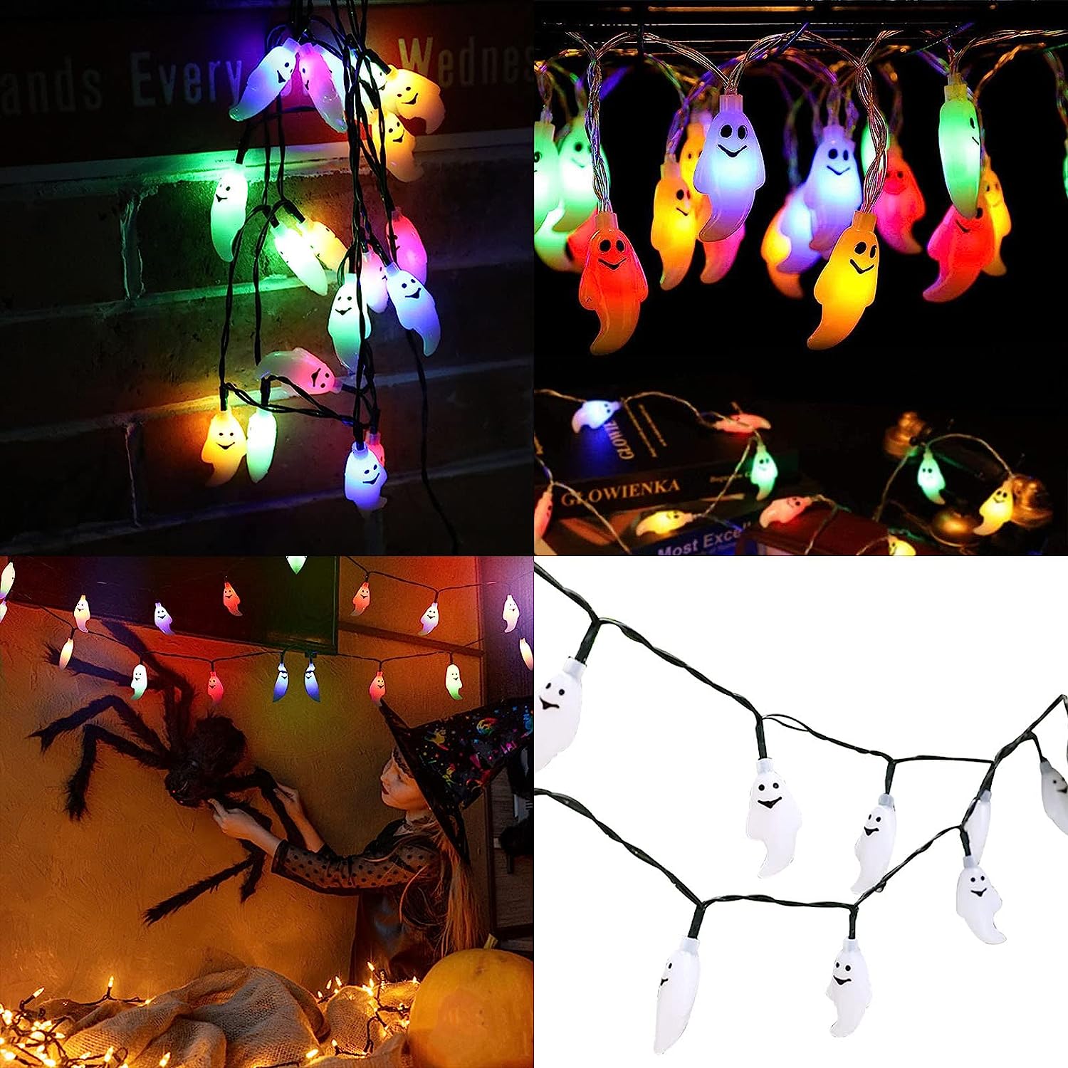 Halloween LED Ghost Light Ghost String Light Horror Atmosphere