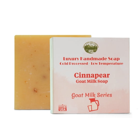 Cinnapear 5 Oz Goat Milk Soap Bar - Essential Oil Natural Soaps- Great as Anniversary Wedding Gifts - Falls River Soap Company