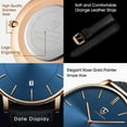 thumbnail image 3 of Watches for Man Ultra-Thin Men’s Quartz Watch with Large Minimalist Dial,Date Window ,Leather strap,Gift for Man Father's Day gift, 3 of 7