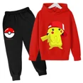 thumbnail image 1 of Conjunto de sudadera con capucha de Pikachu para niño y niña, ropa deportiva Kawaii con capucha para bebé, Pantalones, 1 of 1