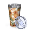thumbnail image 2 of 16oz Tumblers White Green Stem Sunflower Pattern Stainless Steel Vacuum Insulated Double Wall Travel Tumbler Cups Mug with Lid and Straw,Cleaning Brush for Coffee,Tea, 2 of 4