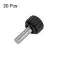 thumbnail image 3 of Uxcell 20 Pieces Knurled Clamping Knobs M6 x 12mm Metric Thread 304 Stainless Steel 16mm Matte Head Thumb Screws Black, 3 of 6