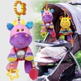 thumbnail image 3 of Animal de peluche suave que cuelga sonajeros para bebés Campanas Aprendizaje sensorial Juguetes para bebés para viajes de cuna para niños de Púrpura, 3 of 8