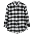 thumbnail image 1 of Sedceaty Women's Plaid Button Shirt Long Sleeve Stand Up Collar Blouse Casual Slim Fit Top, 1 of 7