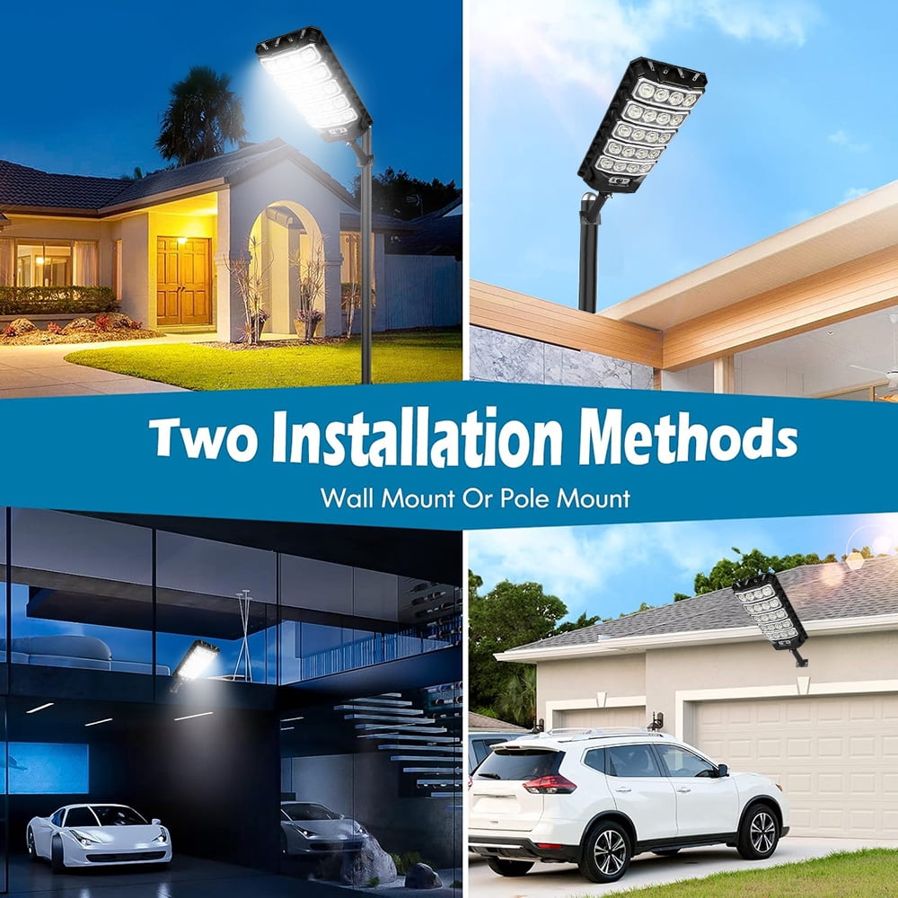 24'' Large Solar Street Lights Outdoor, 3200W Motion Sensor Solar Flood Lights with Remote Control, Waterproof Street Lights Outdoor for Garden Patio Porch Parking Lot