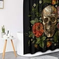 thumbnail image 5 of Halloween Pumpkin Shower Curtain Set with Toilet Lid Cover and Non-Slip Rugs, Ghost Cat Skull Cute Fall 4 Pcs Shower Curtains for Bathroom, Trick Treat Bathroom Decor Accessories Set, 5 of 7