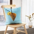 thumbnail image 5 of LALILO Throw Pillow Covers Ice Cream Cone With Black Straws Bright Blue Cushion Cover 18" x 18", 2 Pack, 5 of 6