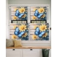 thumbnail image 2 of Spring Idyllic Wood Grain Short Blackout Curtains 30Inch Long Yellow Flower Blue Butterfly Rod Pocket Kitchen Curtains, 2 Panels Thermal Insulated Room Darkening Drapes for Bedroom, 30"W x 30"L, 2 of 5