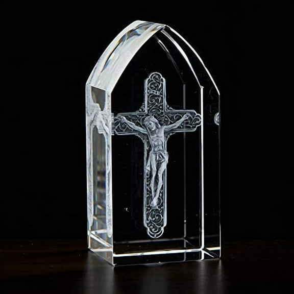 Christian Brands 1pc Crucifix Etched Glass